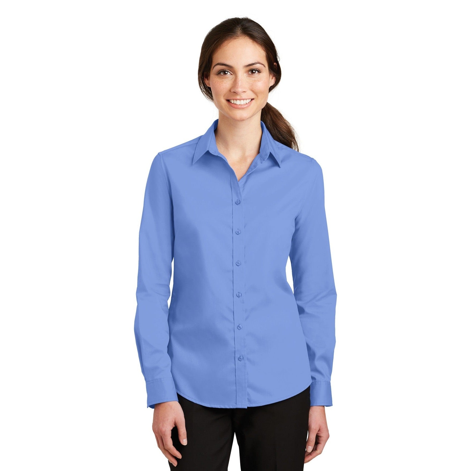 Port Authority-Port Authority® Women's SuperPro™ Twill Shirt. L663-MedTech-7